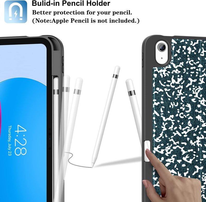 Supveco Case for ipad 10th Generation 10.9 Inch 2022 with Pencil Holder-[Multi Viewing Angles+Auto Wake/Sleep], Premium Folio Stand Case with Soft TPU Back Cover for iPad 10th Gen 2022-Teal - Image 3